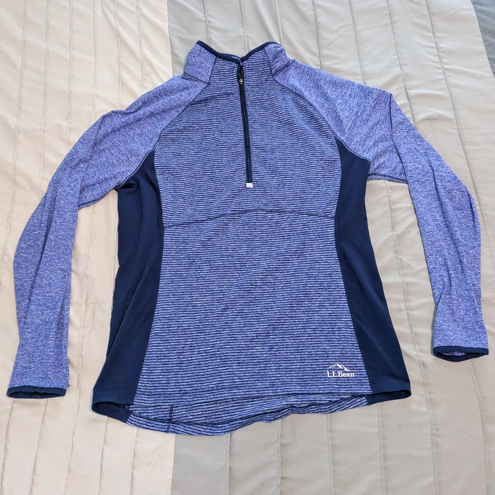 L.L. Bean Blue Quarter-Zip Pullover